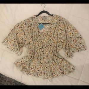 Floral Peplum Blouse size M